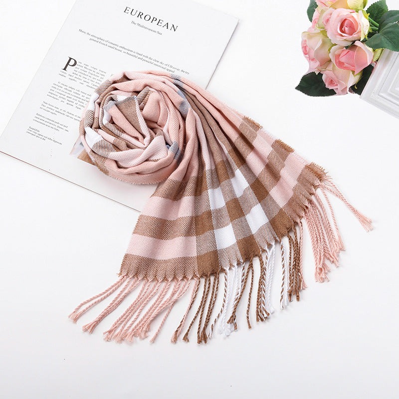 Autumn And Winter British Style Plaid Scarf Winter