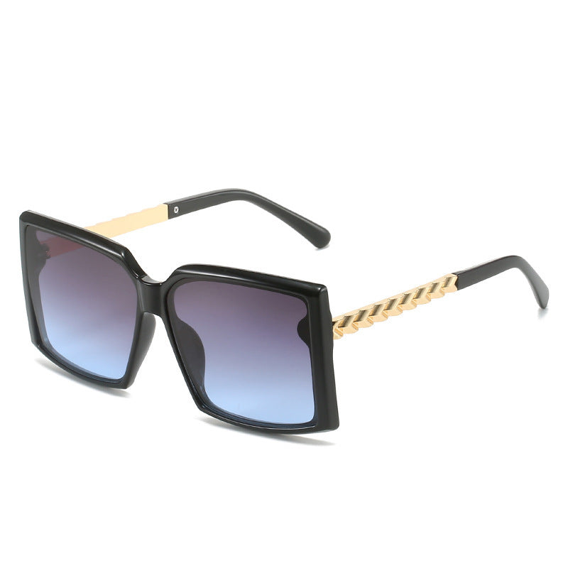 Women Fashion Box Simple Catwalk Light Luxury Sunglasses