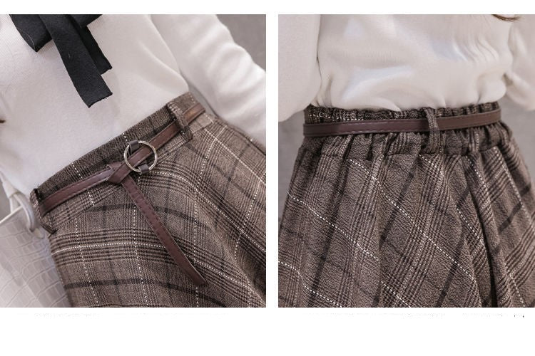 Women's Loose Retro Plaid Skirt