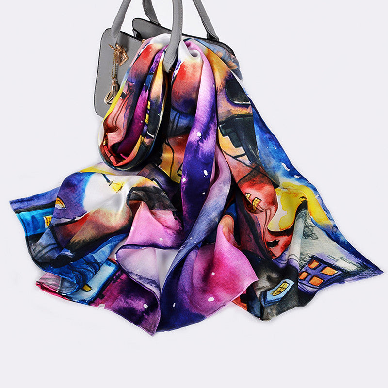 Fashion All-match Foreign Style Silk Long Silk Scarf