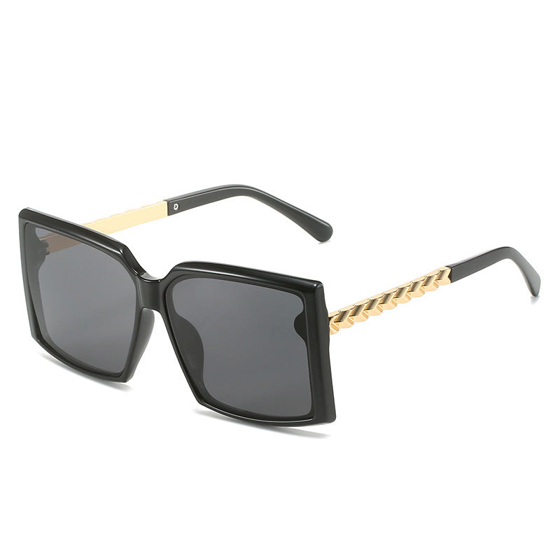 Women Fashion Box Simple Catwalk Light Luxury Sunglasses