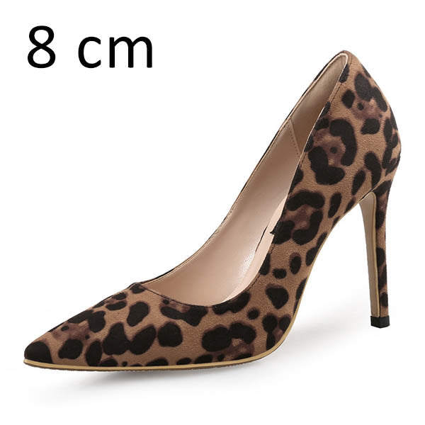 Leopard Print Pointed High Heels Stiletto Shoes