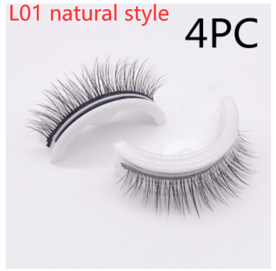 Reusable 3D Mink Lashes Natural False Eyelashes Self Adhesive Fake Glue Free Makeup Eyelash Extension Silk