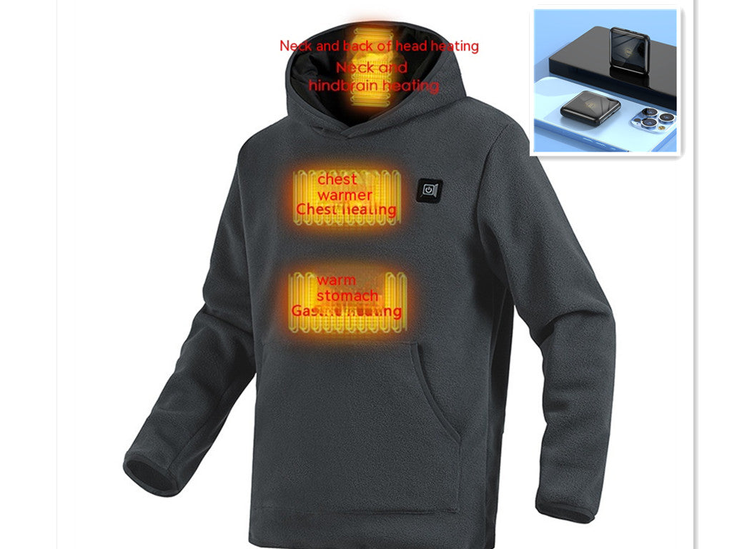 Smart Heating Coral Fleece Hood Sweater