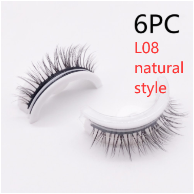 Reusable 3D Mink Lashes Natural False Eyelashes Self Adhesive Fake Glue Free Makeup Eyelash Extension Silk