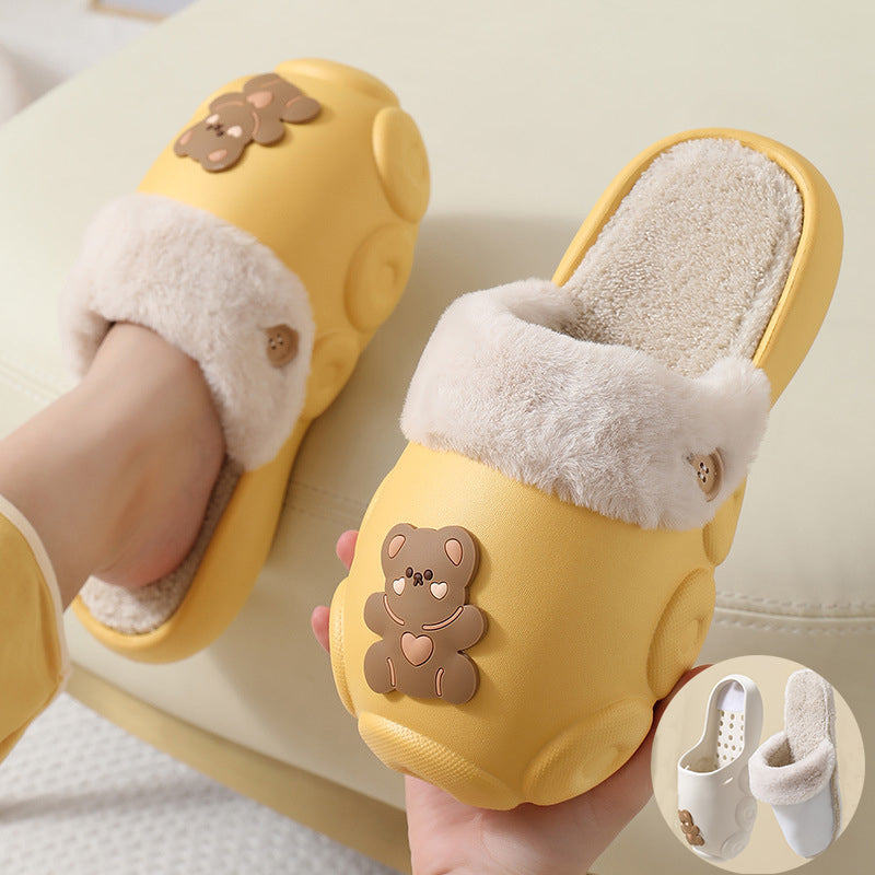 Baer Fluffy Slippers Winter Detachable Washable House Shoes For Women