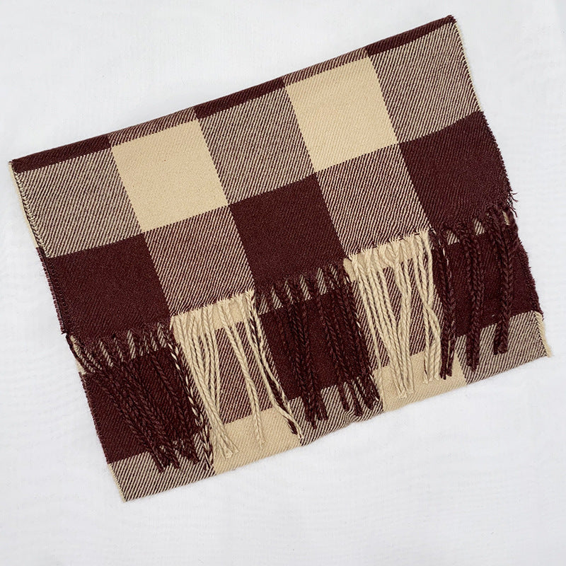 Autumn And Winter British Style Plaid Scarf Winter