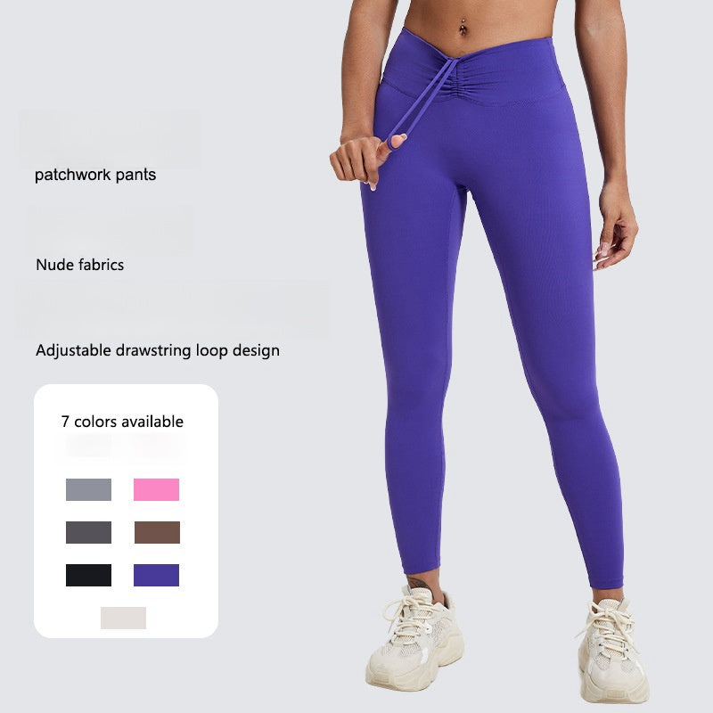 Yoga Leggings Outdoor Running Fitness Sports Pants Naked Women Sense Hip Lifting Chrysanthemum Yoga Pants