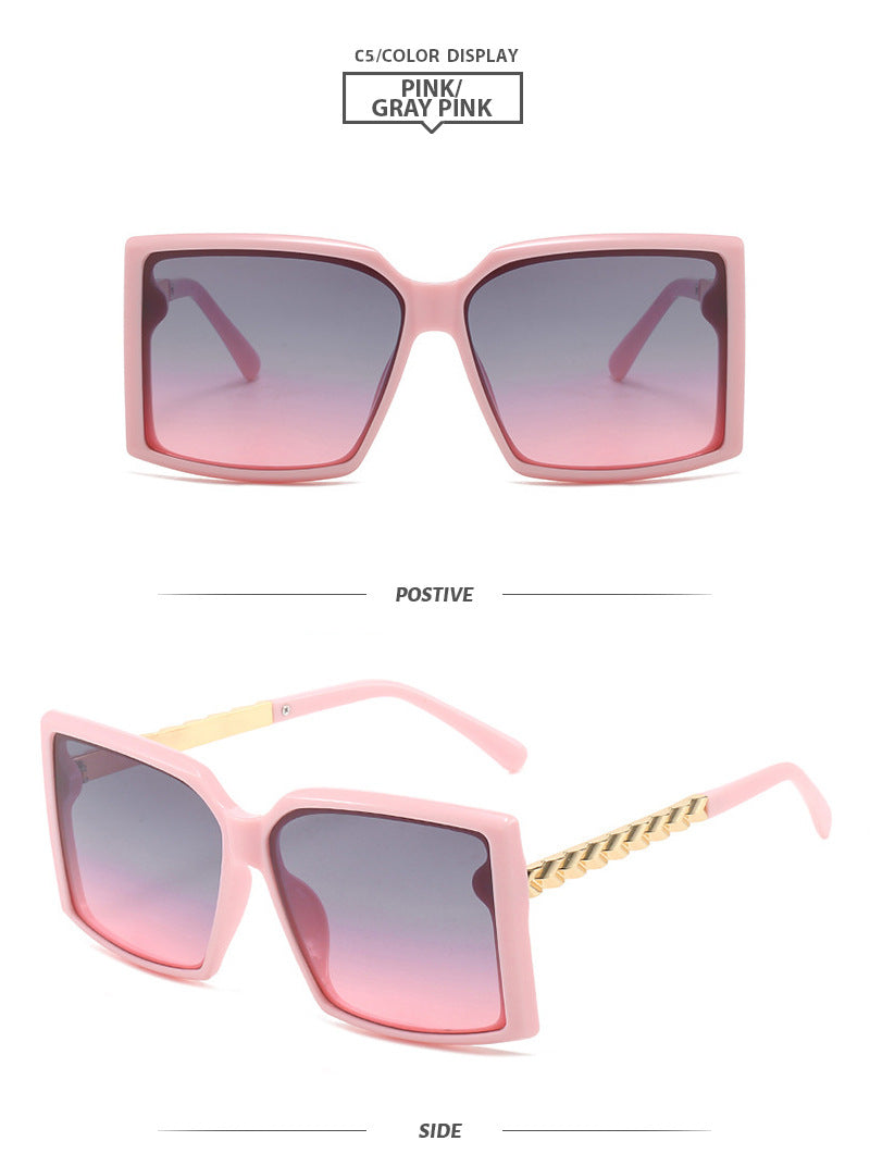 Women Fashion Box Simple Catwalk Light Luxury Sunglasses