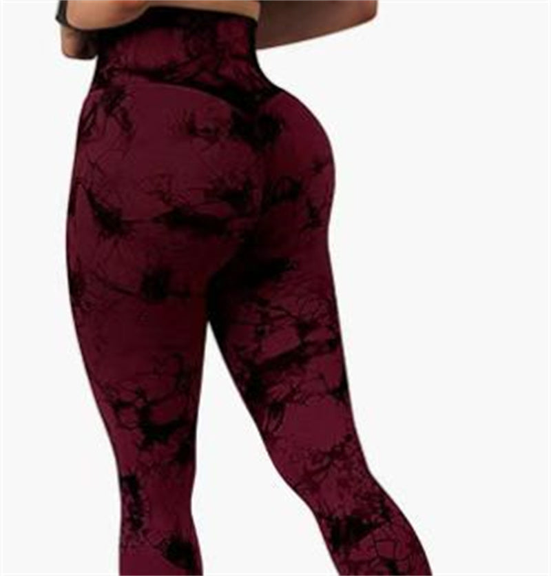 Fashion Tie Dye Printed Leggings High Waist Hip Lifting Tight Fitness Sports Yoga Pants For Women