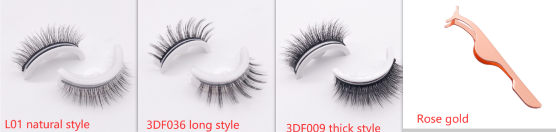 Reusable 3D Mink Lashes Natural False Eyelashes Self Adhesive Fake Glue Free Makeup Eyelash Extension Silk